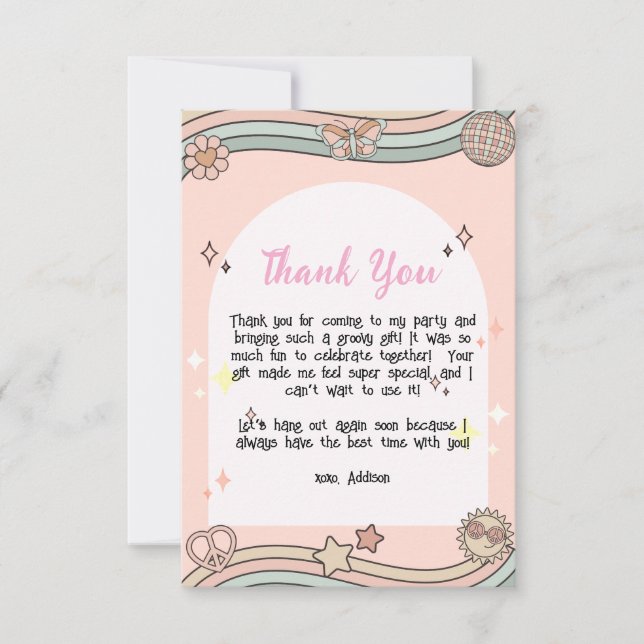 Girl's Groovy Danke-Card Dankeskarte (Vorderseite)