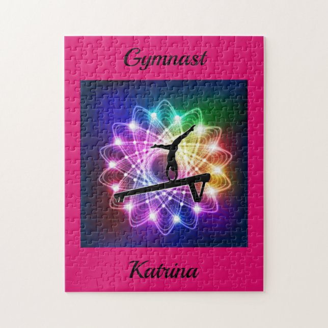 Girls Gymnast Balance Beam Personalisiert (Vertikal)