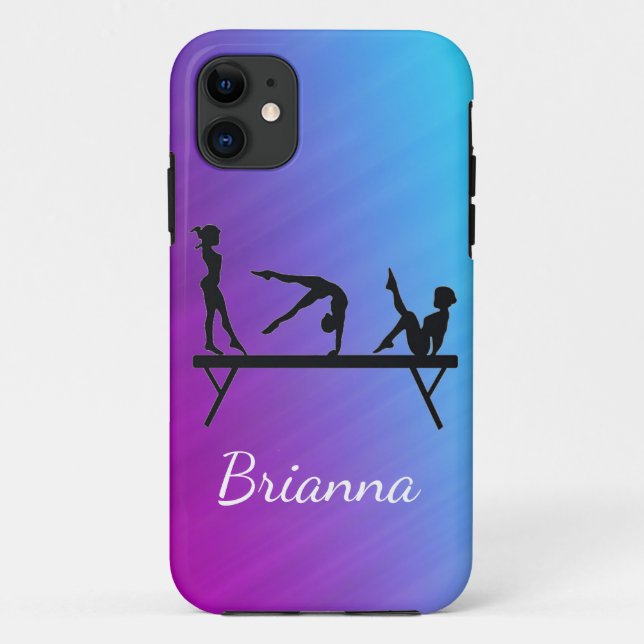 Girls Gymnastics Beam Personalisiert Case-Mate iPhone Hülle (Rückseite)