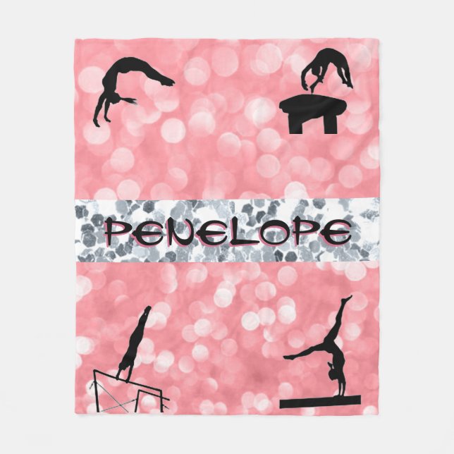 Girls Gymnastics Events Glitz und Glam Fleecedecke (Vorderseite)