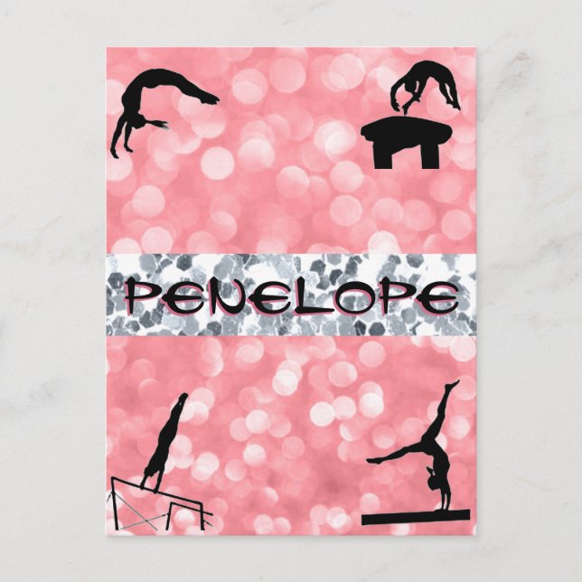 Girls Gymnastics Events Glitz und Glam Postkarte (Vorderseite)