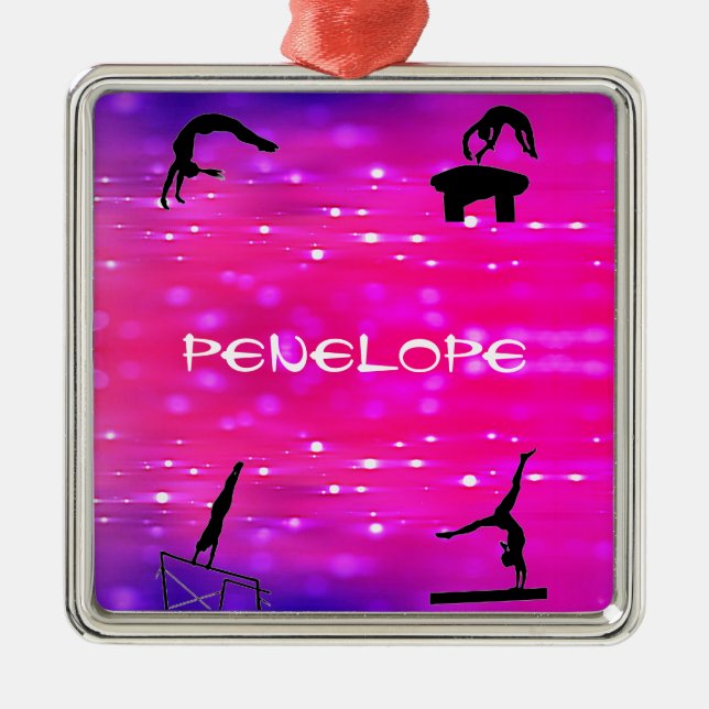 Girls Gymnastics Events   Ornament Aus Metall (Vorne)
