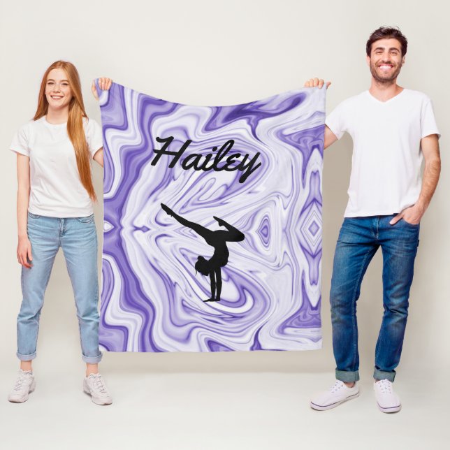 Girls Gymnastics Fleece Blanket mit Namen (Beispiel)