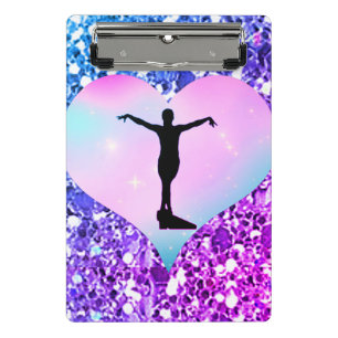 Girls Gymnastics Glam Notebook Mini Klemmbrett