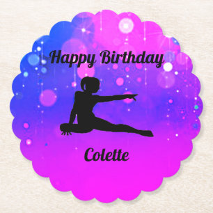 Girls Gymnastics Happy Birthday Paper Untersetzer