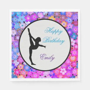 Girls Gymnastics Happy Birthday Serviette