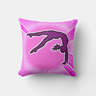 Girls Gymnastics Imitats Sparkle Ribbon Kissen