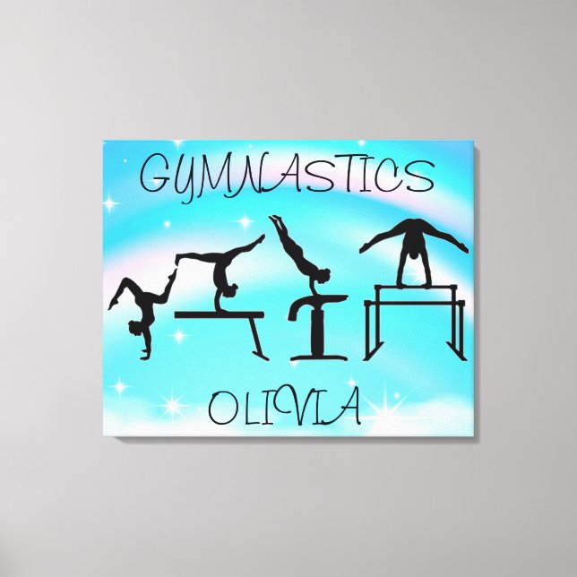 Girls Gymnastics Rainbow Wirbel Leinwanddruck (Vorderseite)
