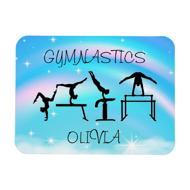 Girls Gymnastics Rainbow Wirbel Magnet (Horizontal)