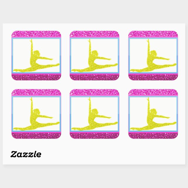 Girls Gymnastics Sparkle Stickers (Blatt)