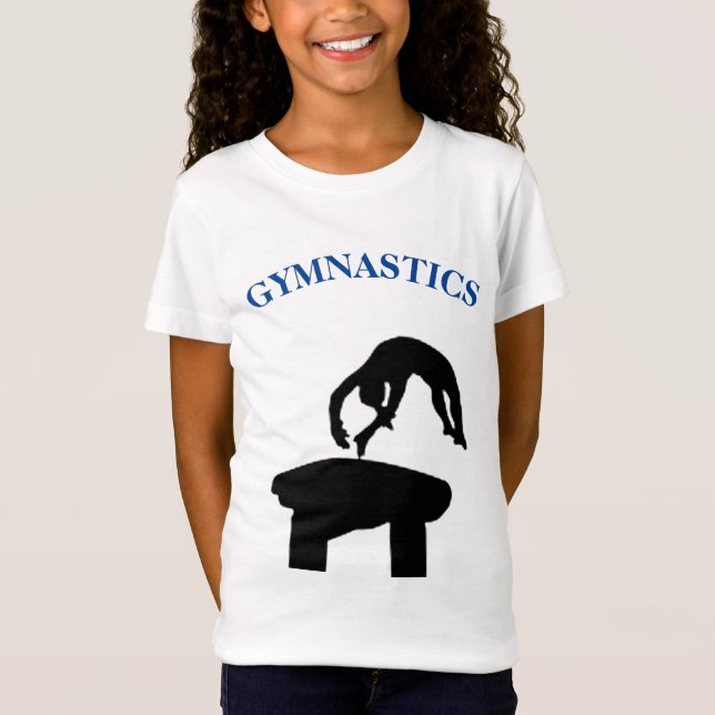 Girls Gymnastics Vault T - Shirt mit Namen auf der (Vorderseite)