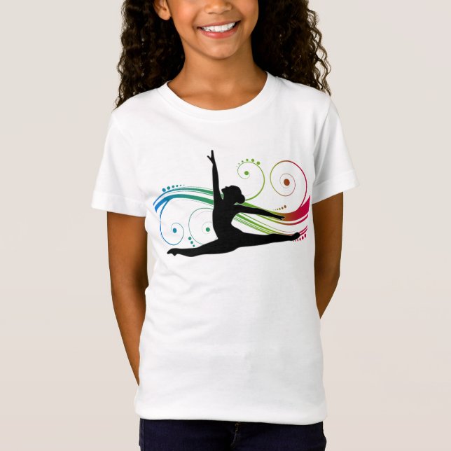 Girls Gymnastics Wirbel T - Shirt (Vorderseite)