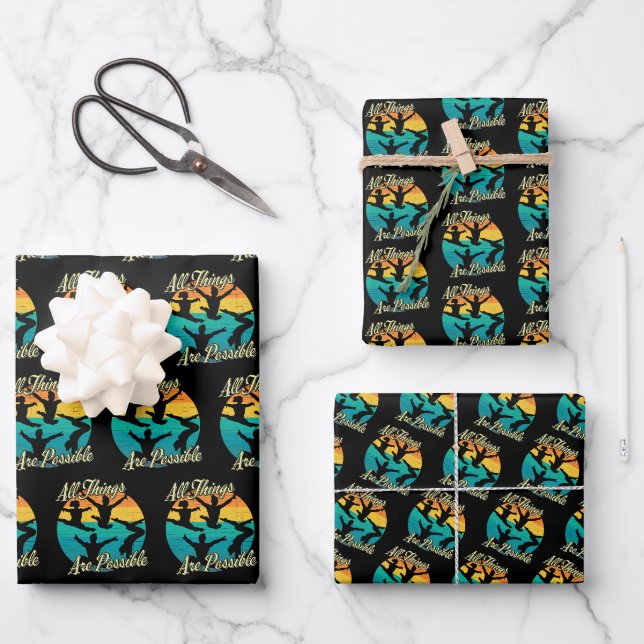 Girls Gymnastik - Alles ist möglich Geschenkpapier Set (Vorderseite)