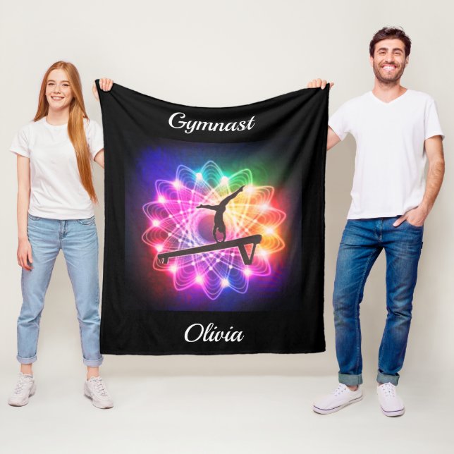 Girls Gymnastik Balance Beam Personalisiert Fleecedecke (Beispiel)