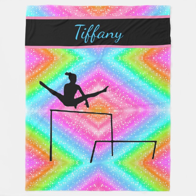 Girls Gymnastik Bars farbenfrohe Fleece Blanket (Vorderseite)