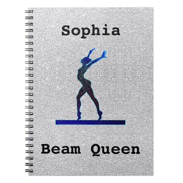 Girls Gymnastik Beam Queen Imitats Glitzer Notizblock (Vorderseite)