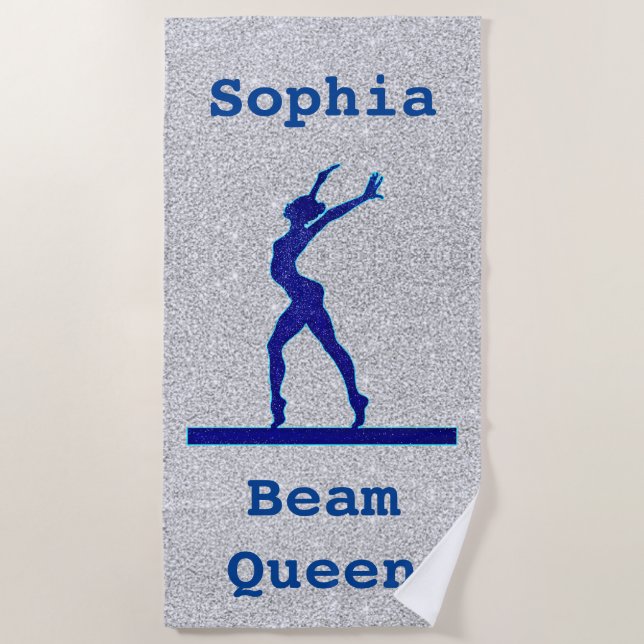 Girls Gymnastik Beam Queen Imitats Glitzer Strandtuch (Vorderseite)