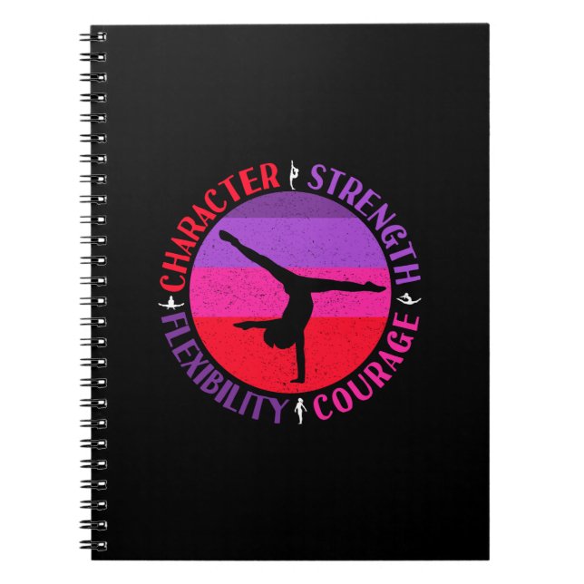 Girls Gymnastik Charakterstärke Courage Notizblock (Vorderseite)