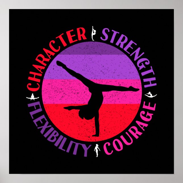 Girls Gymnastik Charakterstärke Courage Poster (Vorne)