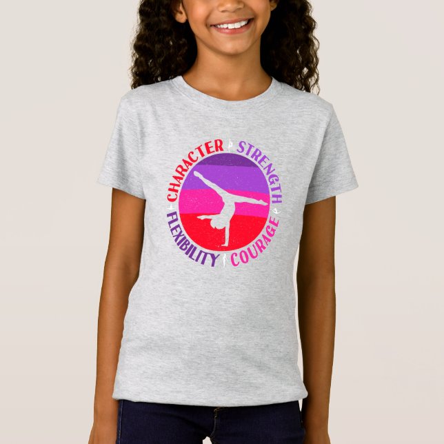Girls Gymnastik Charakterstärke Courage T-Shirt (Vorderseite)