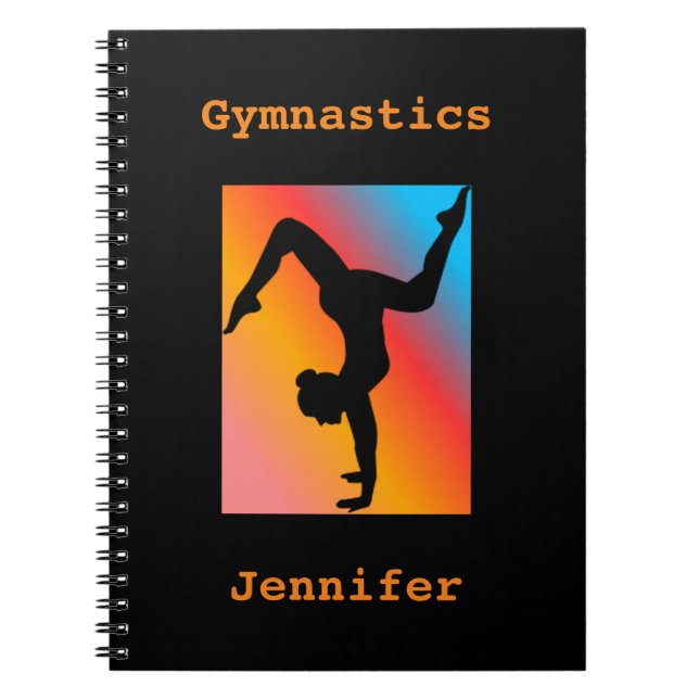 Girls Gymnastik Custom Spiral Notebook Notizblock (Vorderseite)