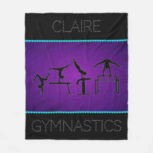 Girls Gymnastik Events Dot Schriftart Fleece Blank