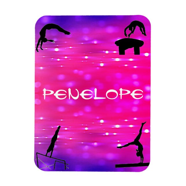 Girls Gymnastik Events Rosa / Lila Magnet (Vertikal)
