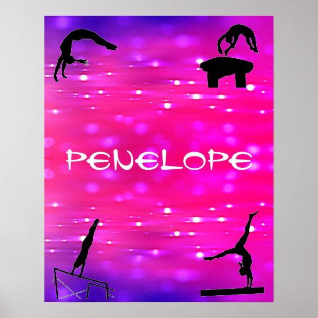 Girls Gymnastik Events Rosa / Lila Poster (Vorne)
