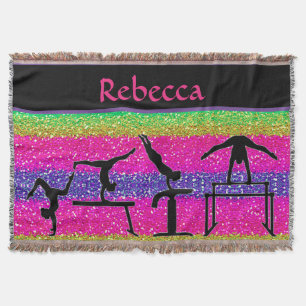 Girls Gymnastik Events Sparkle Throw Blanke Decke