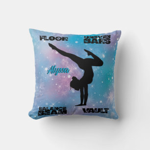 Girls Gymnastik Floor, Bars, Beam, Vault Pastel Kissen