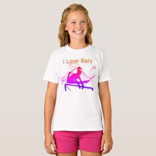Girls Gymnastik I Liebe Bars Swirl Gymnast T - Shi T-Shirt
