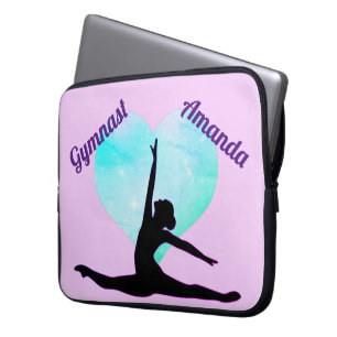 Girls Gymnastik Laptop Sleeve Personalisiert