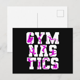 Girls Gymnastik Lila Silhouette Postkarte