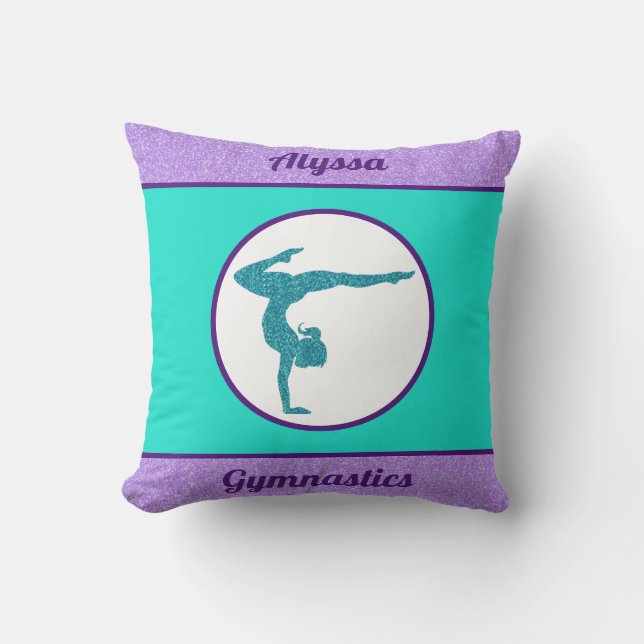 Girls Gymnastik Lila / Türkis-Kissen Kissen (Vorderseite)