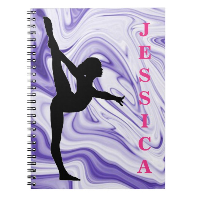 Girls Gymnastik Lila Wirbel Foto Notebook Notizblock (Vorderseite)