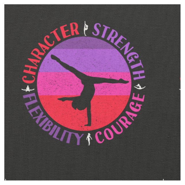 Girls Gymnastik Mindset Quote Stoff (Nahaufnahme)