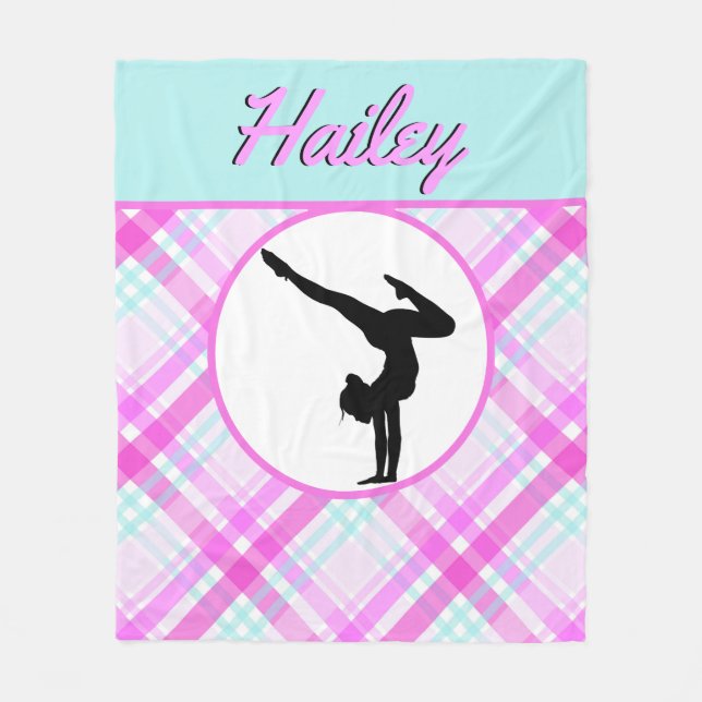 Girls Gymnastik Pastel Pinks und Tees Fleecedecke (Vorderseite)