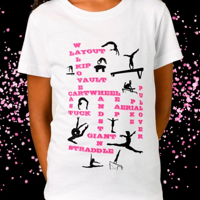 Girls Gymnastik Qualifikationen Crosswords T - Shi T-Shirt (Von Creator hochgeladen)