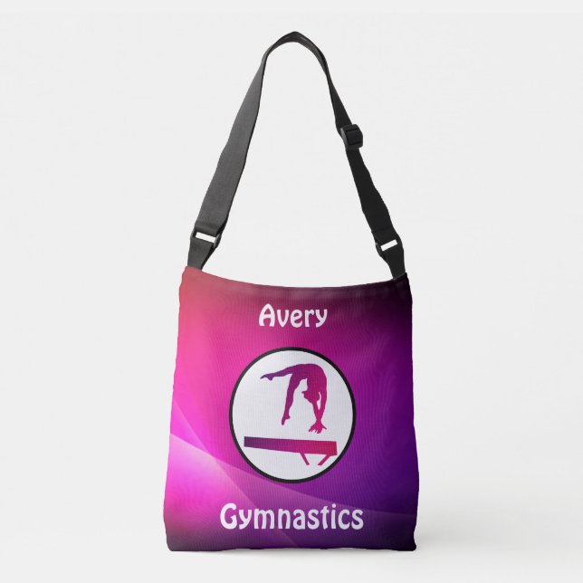 Girls Gymnastik Rosa und Lila Balancebrache Tragetaschen Mit Langen Trägern (Vorderseite)