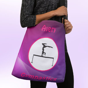 Girls Gymnastik Rosa und Lila Balancebrache Tragetaschen Mit Langen Trägern