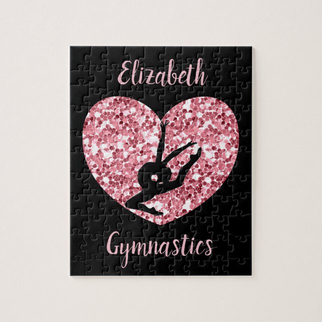 Girls Gymnastik Rose Gold Personalisiert (Vertikal)