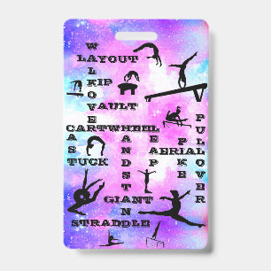 Girls Gymnastik Skills Crosswords Abzeichen Ausweis