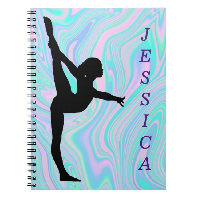 Girls Gymnastik Spiral Foto Notebook Notizblock (Vorderseite)
