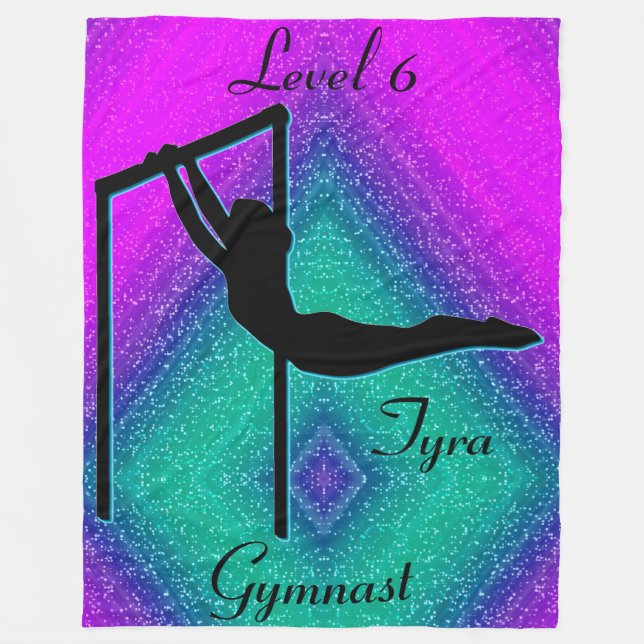 Girls Gymnastik Stufe 6 Fleece Blanket (Vorderseite)