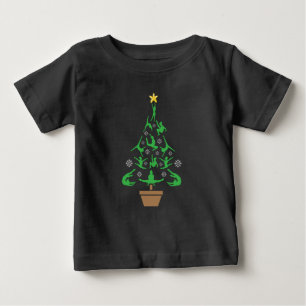 Girls Gymnastik Weihnachtsbaum Baby T-shirt