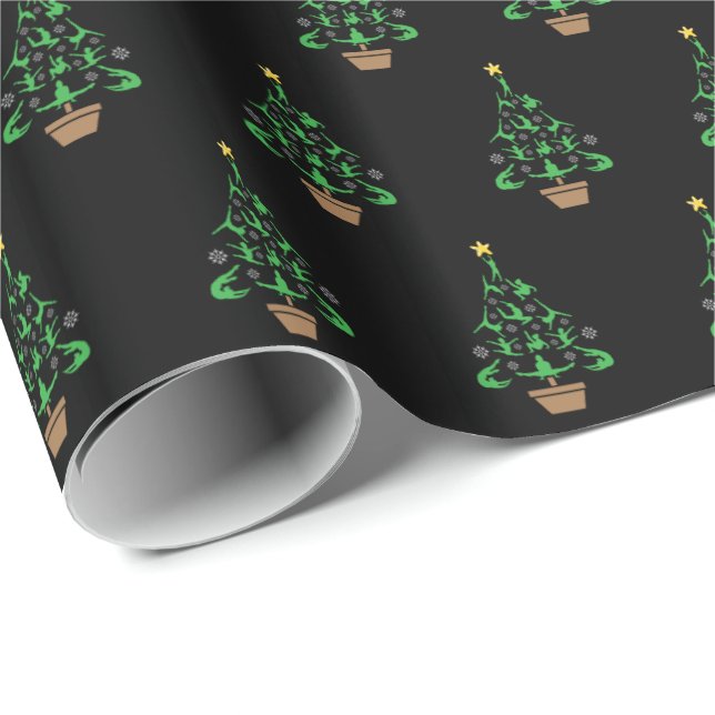 Girls Gymnastik Weihnachtsbaum Geschenkpapier (Rolleneckpunkt)