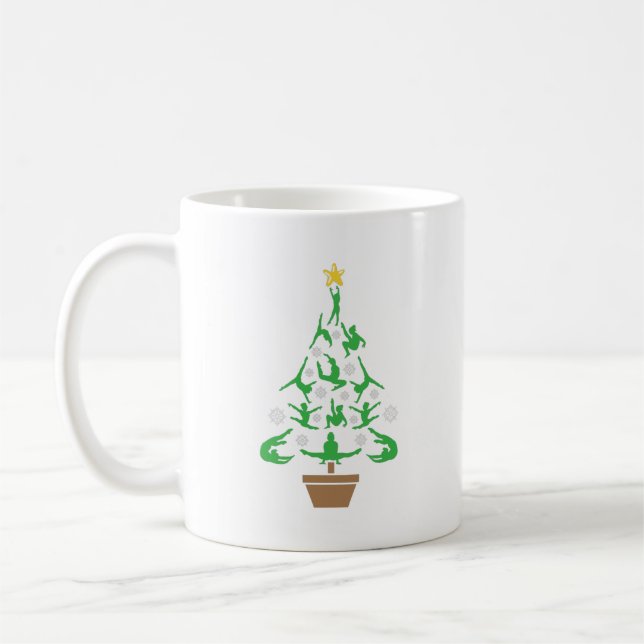 Girls Gymnastik Weihnachtsbaum Kaffeetasse (Links)