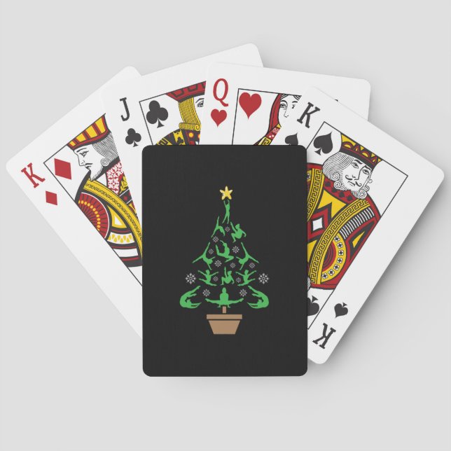 Girls Gymnastik Weihnachtsbaum Spielkarten (Rückseite)