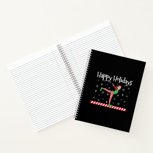 Girls Gymnastik Weihnachtself Notizbuch (Innenseite)