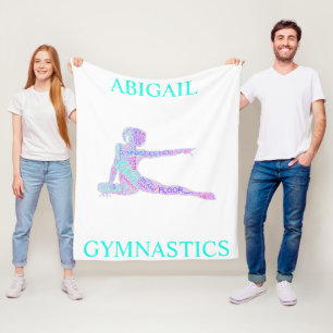 Girls Gymnastik Word Art / Word Cloud Fleecedecke